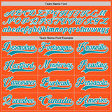 Custom Orange Teal-White Hockey Jersey