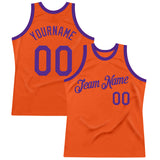 Custom Orange Purple Authentic Throwback Basketball Jersey