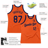 Custom Orange Navy Authentic Throwback Basketball Jersey