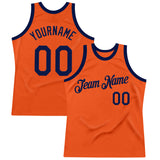 Custom Orange Navy Authentic Throwback Basketball Jersey