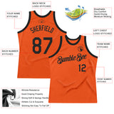 Custom Orange Black Authentic Throwback Basketball Jersey