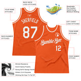Custom Orange White Authentic Throwback Basketball Jersey