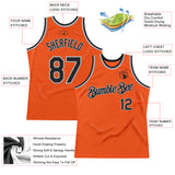 Custom Orange Black-Gray Authentic Throwback Basketball Jersey