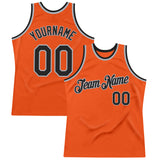Custom Orange Black-Gray Authentic Throwback Basketball Jersey