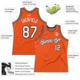 Custom Orange White-Black Authentic Throwback Basketball Jersey