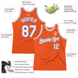 Custom Orange White-Light Blue Authentic Throwback Basketball Jersey