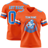 Custom Orange Powder Blue-White Authentic Football Jersey
