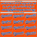 Custom Stitched Orange Royal-White Baseball Pullover Sweatshirt Hoodie