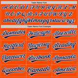 Custom Stitched Orange Navy-White Baseball Pullover Sweatshirt Hoodie