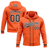 Custom Stitched Orange Black-White Baseball Pullover Sweatshirt Hoodie