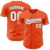 Custom Orange White-Gray Authentic Baseball Jersey