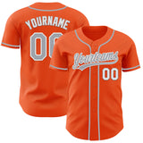 Custom Orange Gray-White Authentic Baseball Jersey