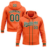 Custom Stitched Orange Green-White Baseball Pullover Sweatshirt Hoodie