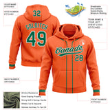 Custom Stitched Orange Kelly Green-White Baseball Pullover Sweatshirt Hoodie