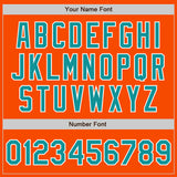 Custom Stitched Orange Teal-White Baseball Pullover Sweatshirt Hoodie