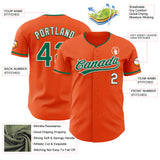 Custom Orange Kelly Green-White Authentic Baseball Jersey