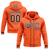 Custom Stitched Orange Brown-White Baseball Pullover Sweatshirt Hoodie
