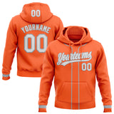 Custom Stitched Orange White-Gray Baseball Pullover Sweatshirt Hoodie