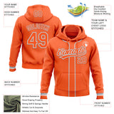 Custom Stitched Orange Orange White-Gray Baseball Pullover Sweatshirt Hoodie