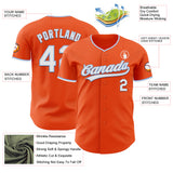 Custom Orange White-Light Blue Authentic Baseball Jersey