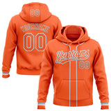 Custom Stitched Orange Orange White-Gray Baseball Pullover Sweatshirt Hoodie