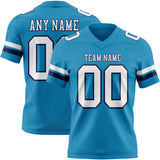 Custom Panther Blue White-Navy Authentic Football Jersey