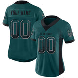 Custom Midnight Green Black-White Drift Fashion Football Jersey