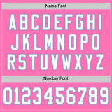 Custom Pink White-Light Blue Mesh Authentic Throwback Football Jersey
