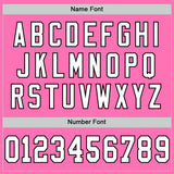 Custom Pink White-Black Mesh Authentic Throwback Football Jersey