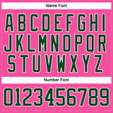 Custom Pink Green-White Hockey Lace Neck Jersey