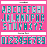 Custom Pink Teal-White Hockey Lace Neck Jersey