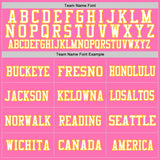 Custom Pink Gold-White Mesh Authentic Football Jersey