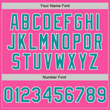 Custom Pink Teal-White Authentic Baseball Jersey