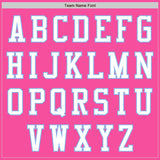 Custom Pink White-Light Blue Authentic Baseball Jersey