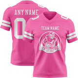 Custom Pink White Authentic Football Jersey