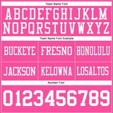Custom Pink White Authentic Football Jersey