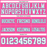 Custom Pink White-Aqua Authentic Football Jersey