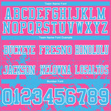 Custom Pink Sky Blue-White 3D Pattern Splash Authentic Football Jersey