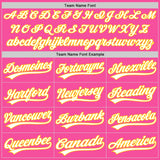 Custom Stitched Pink White-Yellow Baseball Pullover Sweatshirt Hoodie