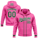 Custom Stitched Pink Green-White Baseball Pullover Sweatshirt Hoodie