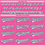 Custom Stitched Pink White Light Blue-Black Baseball Pullover Sweatshirt Hoodie