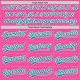 Custom Stitched Pink Teal-White Baseball Pullover Sweatshirt Hoodie