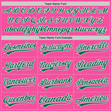 Custom Pink Kelly Green-White Authentic Baseball Jersey