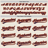 Custom Cream Navy Pinstripe Orange-Navy Authentic Baseball Jersey