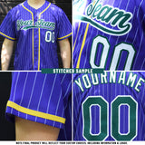 Custom Cream Black Pinstripe Royal Black-White Authentic Baseball Jersey