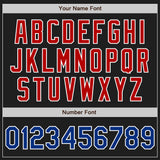 Custom Black Royal Pinstripe Royal Red-White Authentic Baseball Jersey