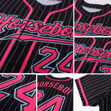 Custom Black White Pinstripe Purple Teal-White Authentic Baseball Jersey