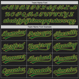 Custom Black Cream Pinstripe Green-Old Gold Authentic Baseball Jersey