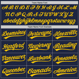 Custom Navy Yellow Pinstripe Yellow Authentic Baseball Jersey
