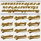 Custom White Brown Pinstripe Brown-Yellow Authentic Baseball Jersey
